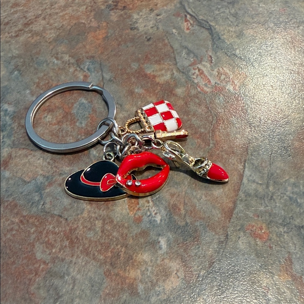 Charming Red and Silver Keychain NWOT - Picture 2 of 2